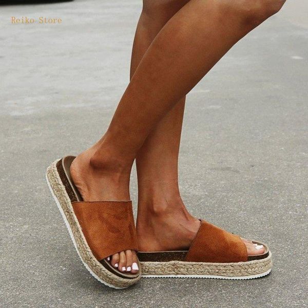 

summer slides mid heel leopard print rubber platform suede sandals for women comfortable women's shoes plus size 35-43 slippers, Black