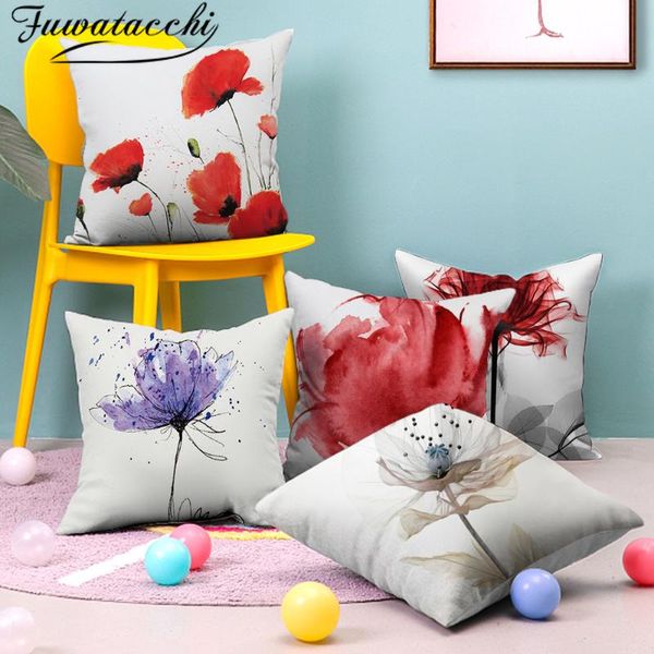 

cushion/decorative pillow fuwatacchi ink painting pattern gift covers lovely flower cushion cover for home sofa decorative throw pillowcase