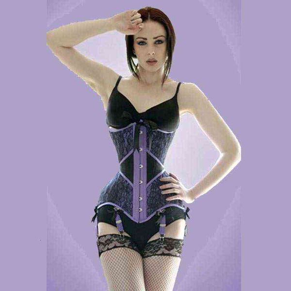 

luxury women's shapers 8556 extended court rubber bone shaping top, Black;white