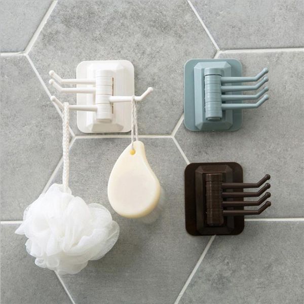 

self adhesive wall hooks, nail creative rotatable plastic hooks for kitchen bathroom door home organization wholesale & rails