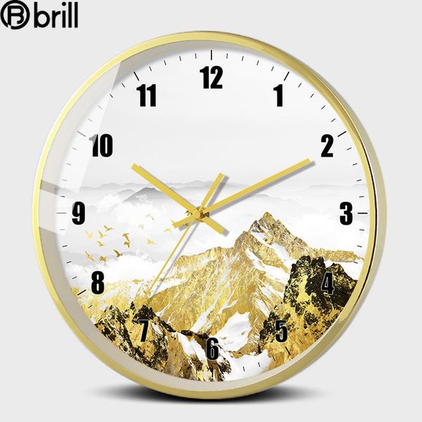 

large nordic wall clock metal living room modern silent creative gold clocks home decor design kitchen reloj gift 50