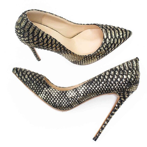 

sandals brand women black snakeskin leather thin high heel dress shoes celebrity party pumps female wedding heels big size c010c 3