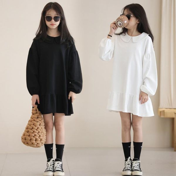 

girl's dresses 2021 autumn teen girls casual dress loose fashion children clothing cotton princess elegant dress, #6602, Red;yellow