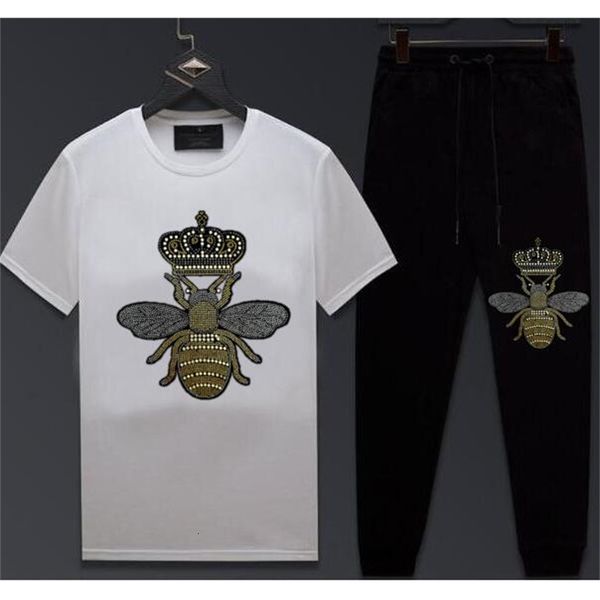 

men's tracksuits 2021 man tracksuits 2 piecs short sleeve diamond men's suits sweatpants define sportswear, Gray