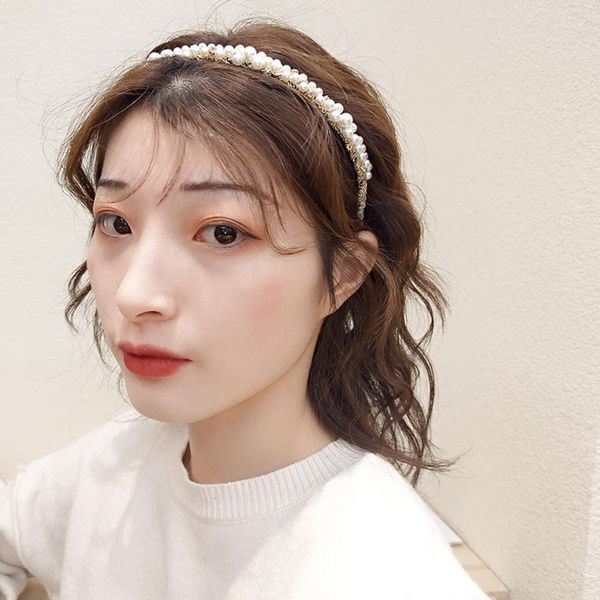 

pearl hoop net red small fresh simple water sweet pressure girl, Black;brown