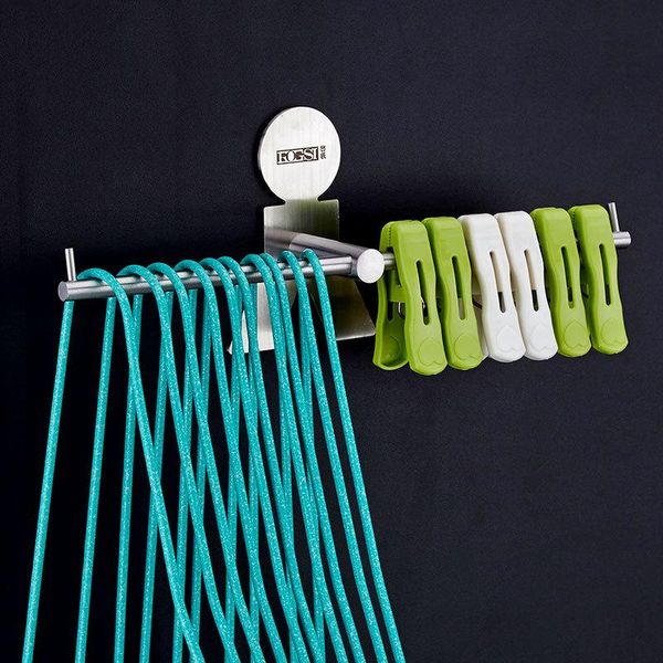 

hooks & rails stainless steel clothes hanger hook towel rail bar clothespins rack wall-mounted shelf tissue paper holder bathroom robe