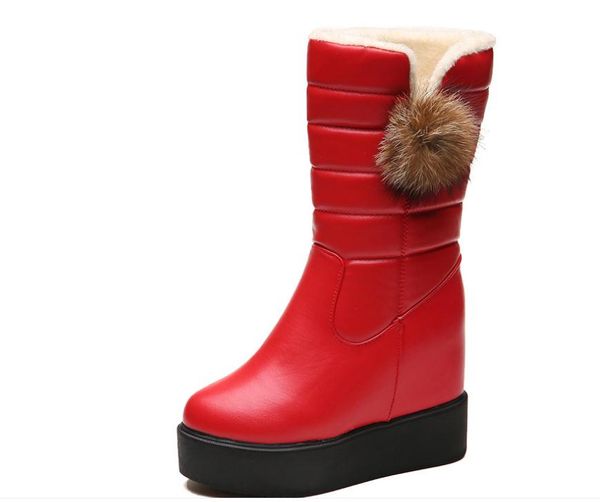 

women's boots in winter flat bottom round head@855, Black