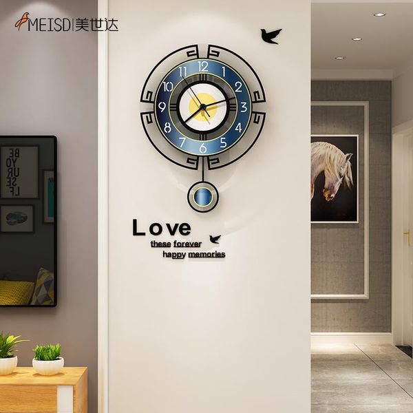 

wall clocks creative clock living room quality acrylic modern design decoration home decor hanging stickers pendulum watches