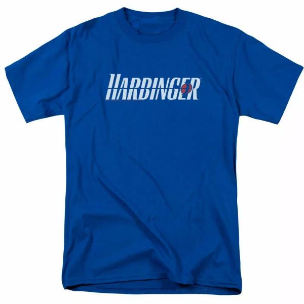 

harbinger logo t shirt mens licensed valiant comics tee royal blue, White;black