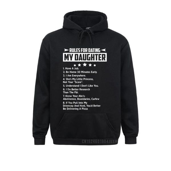 

men's hoodies & sweatshirts funny rules for dating my daughter manga custom long sleeve warm autumn sportswears, Black
