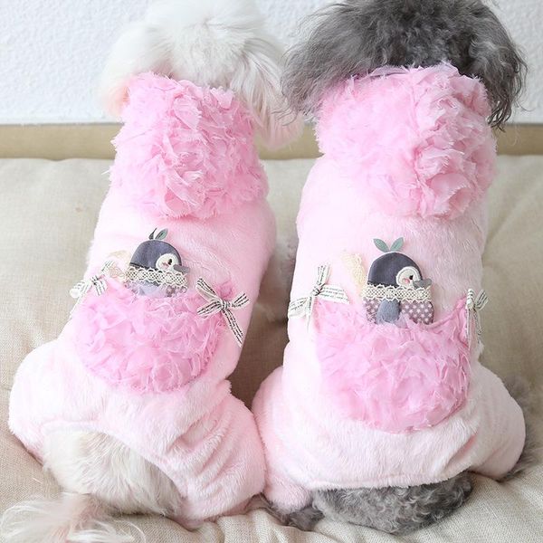 

dog apparel winter coat jumpsuit solid dress for dogs fleece warm chihuahua teddy poodle clothes pet