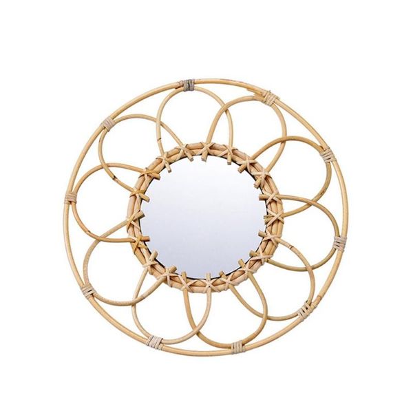 

mirrors rattan innovative art homestay decoration makeup mirror dressing bathroom wall hanging
