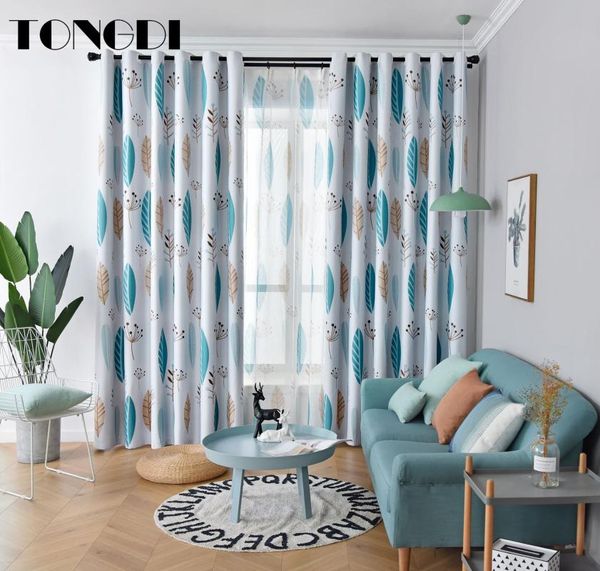 

children blackout curtains elegant cartoon leaf printing high-grade decoration for home window parlou bedroom livingroom curtain & drapes