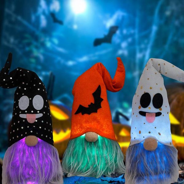 Хэллоуин украшения светодиодный светящийся безликая кукла с огнями Rudolph Dwarf Ghost фестиваль декор реквизит орнаменты бесплатный DHL Ship HH21-455