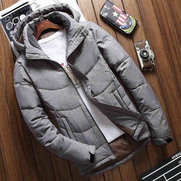 

good quality white duck down jacket men warm hooded winter parkas thick men's jackets coat casaco masculino clothing, Black