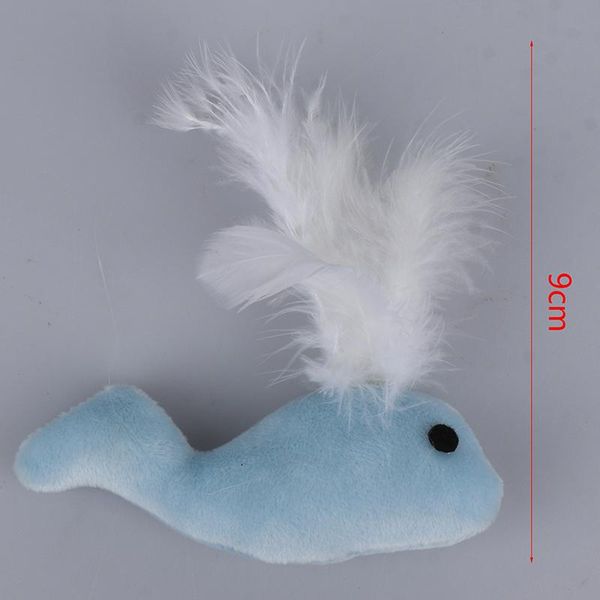 

2pcs cat whale feather toys pet plush ball bell sound interactive toy