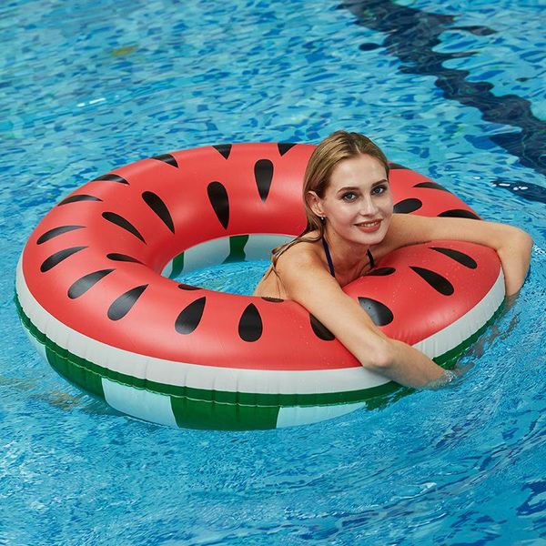

120cm water inflatable watermelon floating row swimming swim laps ring life vest & buoy