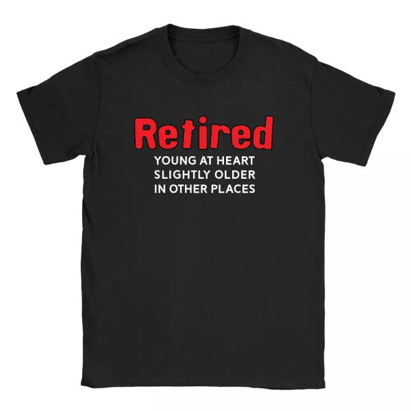 

young at heart mens t-shirt retired funny oap gift for grandad uncle, White;black