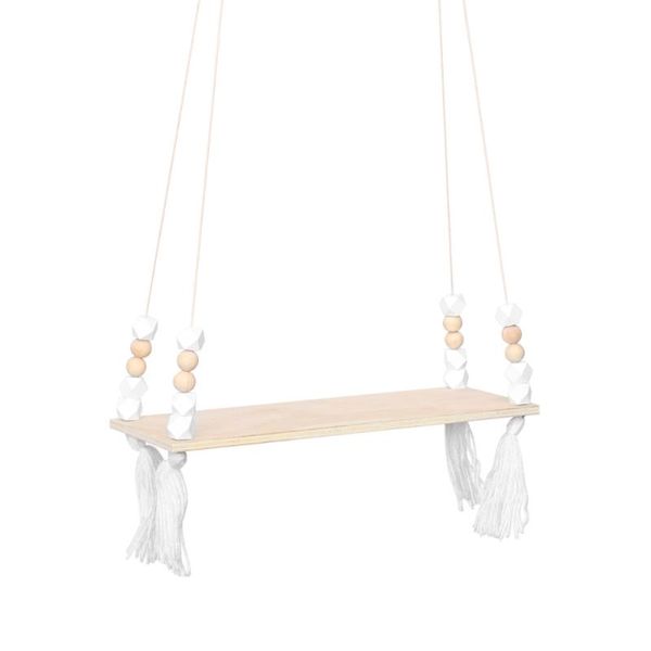 

other home decor nordic style octagonal beads display storage rack with tassel wall-mounted organizer decorative hanging shelf for office (g