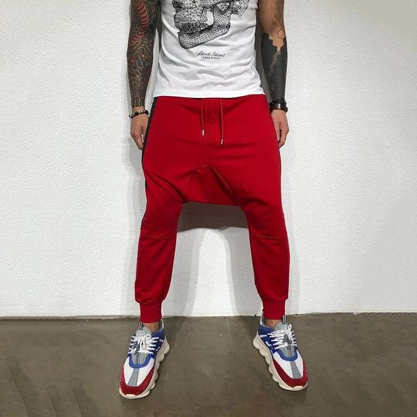 

men's pants spring autumn fashion jogging hip hop slim casual drawstring long slooking at my dick sweatpants, Black