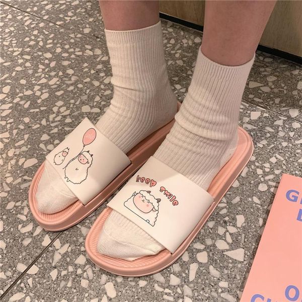 

slippers fashion cartoon sandals and for indoor home use cute soft-soled female anti-collision finger shoes, Black