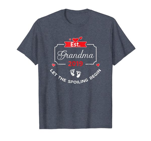 

grandma established 2019 shirt funny new grandmother gift, White;black