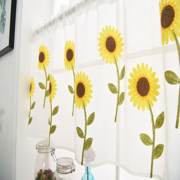 

half curtains tulle balcony kitchen window curtain bedroom living room 100% polyester roman blinds embroidered & drapes