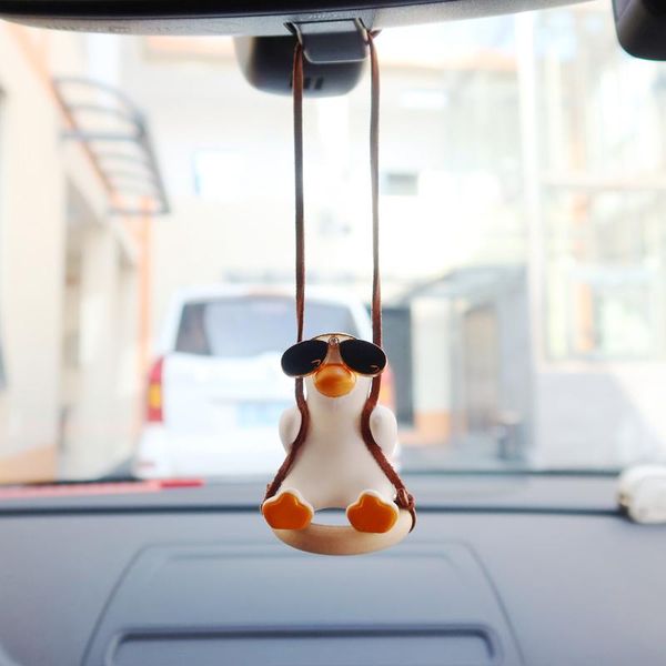 

interior decorations sunglass gypsum cute anime car accessorie swing duck pendant auto rearview mirror ornaments gift decoraction fragrance