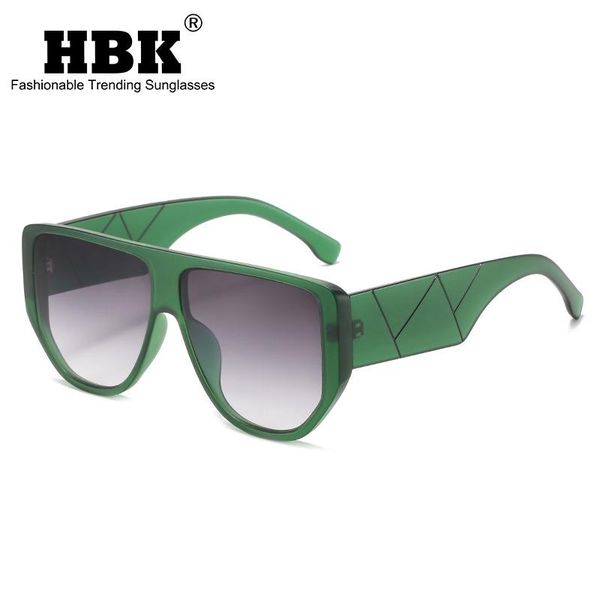 

outdoor eyewear hbk flat oversized square sunglasses women fashion big frame glasses vintage gradient sun men striped shades uv400