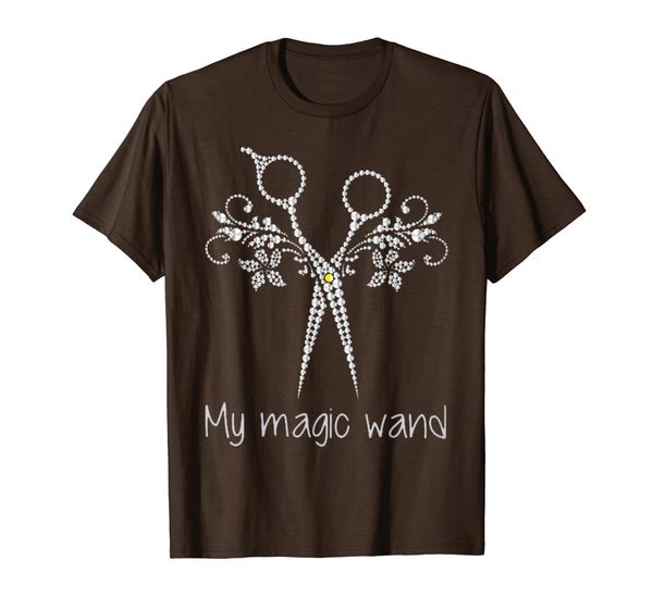 

my magic wand t shirt, diamond scissors hair style woman, White;black