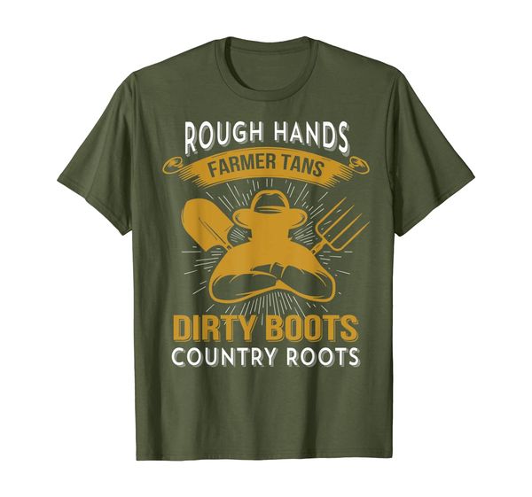 

rough hands farmer tans: funny shirt for farming t-shirt, White;black