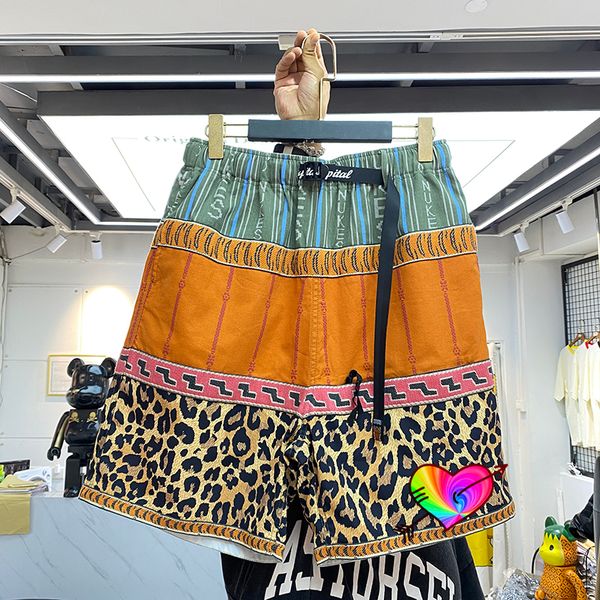 

leopard patchwork man shorts men women stripe ribbon short oversize breeches, White;black