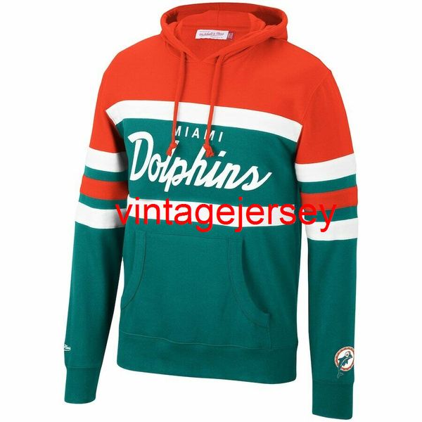 

miami mitchell & ness head coach pullover hoodie s-3xl, Blue;black