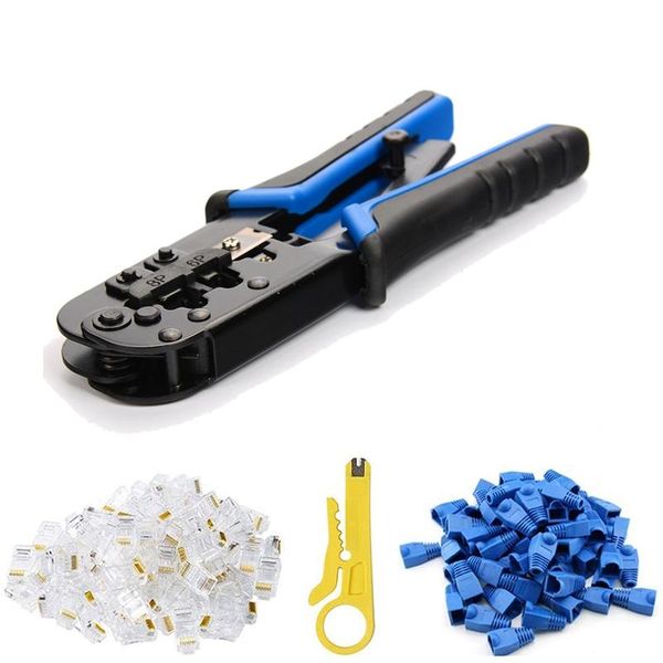 

professional hand tool sets for ez rj45 crimping straight through / rj12 conventional and end-through connectors