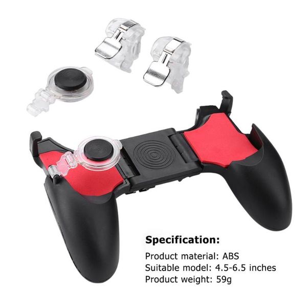 

game controllers & joysticks 5 in 1 gamepad joystick for pubg mobile phone controller l1 r1 fire shooter buttons trigger handle 4.5-6.5 inch