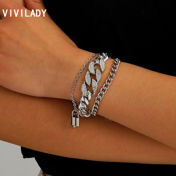 

anklets vivilady european multilayer alloy chain women charm bracelet chic trendy for female punk party jewelry bijoux, Red;blue