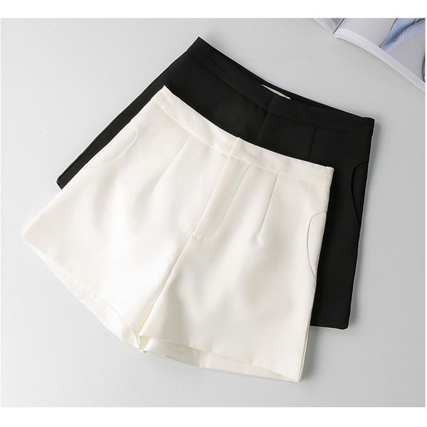 

women's shorts high-quality fashion women five-point high waist slimming suit summer large size casual slim color female, White;black