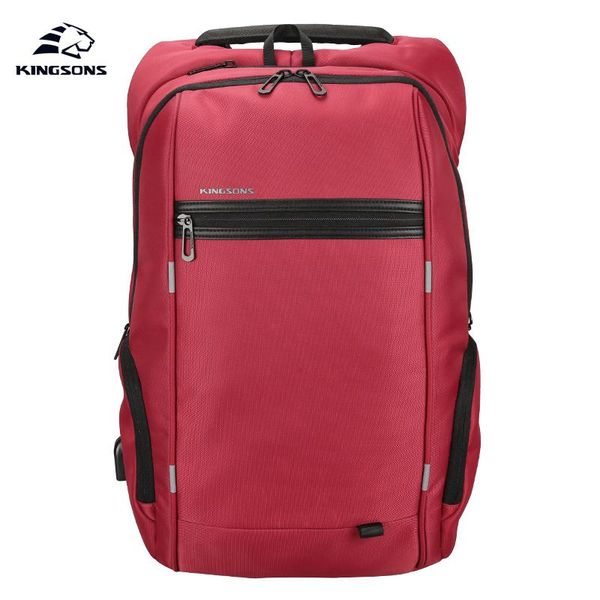 

backpack kingsons 3144w red 15.6 inch women's lapexternal usb charge anti-impact computer backpacks female waterproof bags