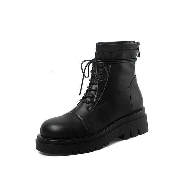 

asumer ladies round toe lace up to autumn shoes boots women, Black