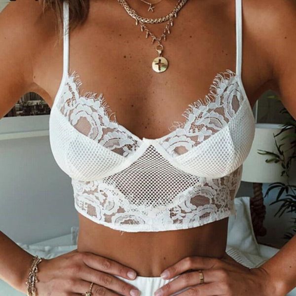 

bras sets 2021 exotic tanks womens lace bralette bralet bra bustier ladies crop cami tank vest, Red;black