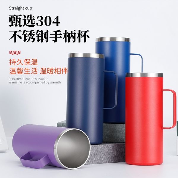 

new office 304 stainless steel copper plated handle cup outdoor car coffee cup mug