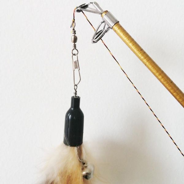 

practical catch pet toy exercise feather interaction improve lightweight rod cat teaser retractable fishing pole replaceable toys