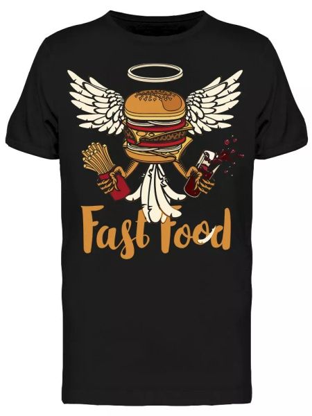 

Fast Food With Burger Tee Men's -Image by Shutterstock, White;black