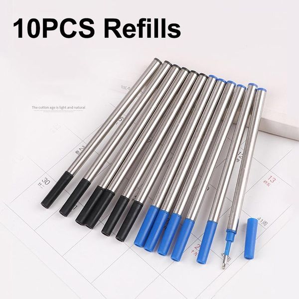 

refills 10pcs ballpoint pen set 0.7mm nib black red blue metal universal standard refill writing supplies accessories