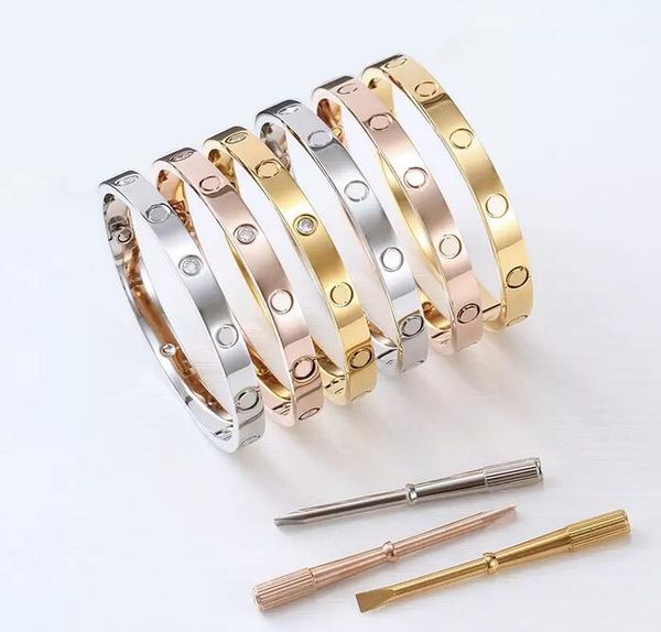 

2022 wholesale quality brand nail bracelets&bangles with stone rose gold cuff bracelets stainless steel bangles jewelry with the dust bag, Black