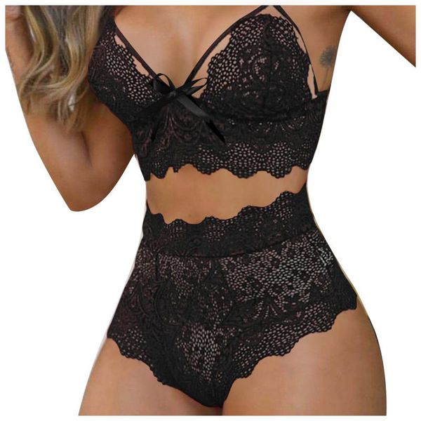 

bras sets lingerie floral underwear set erotic bra brief women sensual, Red;black