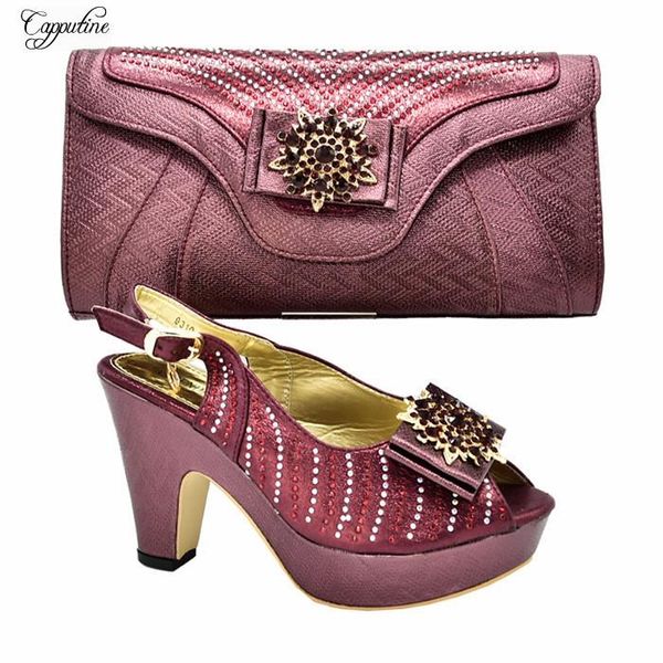 

dress shoes wine african high heel sandal and purse bag sets perfect matching for lady 9310-5, height .5cm, Black