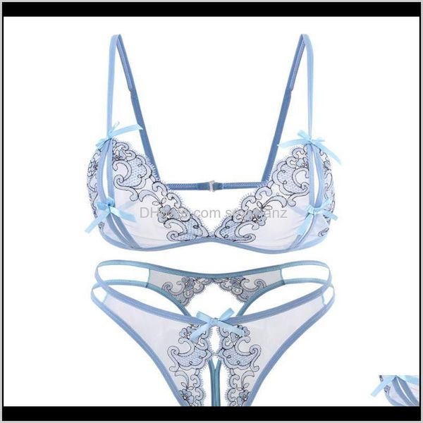 Reggiseni Set di biancheria sexy Reggiseno ultrasottile e morbido Reggiseno trasparente Tentazione succinta Bikini da ragazza Intimo Intimo Bueao Wgzy0