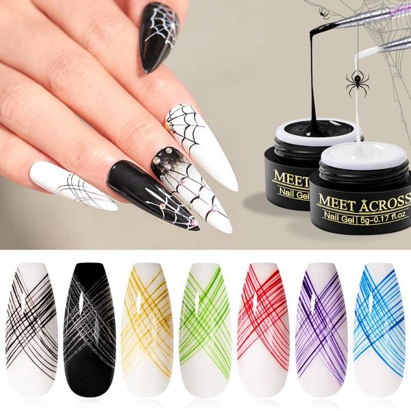 

nail gel meet across wire drawing polish creative point to line painting spider thick elastic paint 5ml, Red;pink