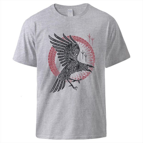 

viking legend ragnars raven men t shirts man casual sportswear cool short sleeve 100% cotton loose tshirts, White;black
